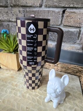 HydroJug Traveler 40 oz Tumbler Checkered Brown/Tan, Nee